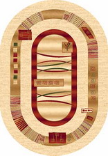 Ковер DA VINCI_d025, 2,5*5, OVAL, CREAM-RED